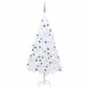 vidaXL Brad Crăciun pre-iluminat artificial set globuri alb 150 cm PVC
