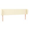 vidaXL Tăblie de pat cu aripioare crem 183x23x78/88 cm piele ecologică