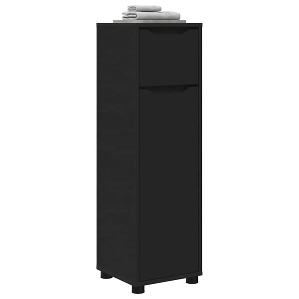vidaXL Dulap de Baie cu sertar Negru 30,5 x 30 x 101 cm Lemn compozit