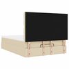 vidaXL Cadru de pat otoman cu saltea crem 140x190cm stofa