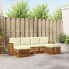 vidaXL Seturi de canapele 6 pcs Natural și Crem Lemn Solid de Acacia