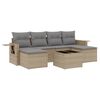 vidaXL Set canapele de grădină, 7 piese, cu perne, bej, poliratan