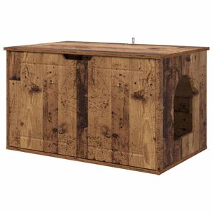 vidaXL Casa pentru pisici Lemn vechi 85 x 55 x 50,5 cm Lemn compozit