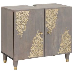 vidaXL Dulap de chiuvetă Gri 62 x 33 x 58 cm Lemn de mango solid