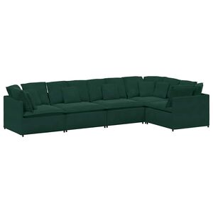 vidaXL Canapea modulară cu perne, verde &icirc;nchis, catifea