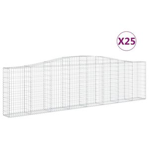 vidaXL Coșuri gabion arcuite 25 buc, 400x30x100/120 cm fier galvanizat