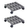 vidaXL Suporturi de plante cu role, 2 buc., gri, 30x30x7,5 cm, WPC