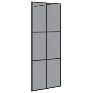 vidaXL Zid de duș walk-in Negru 80 x 195 cm sticlă securizată