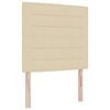 vidaXL Pat cu arcuri cu saltea cu headboard Crem 80 x 200 cm țesătură