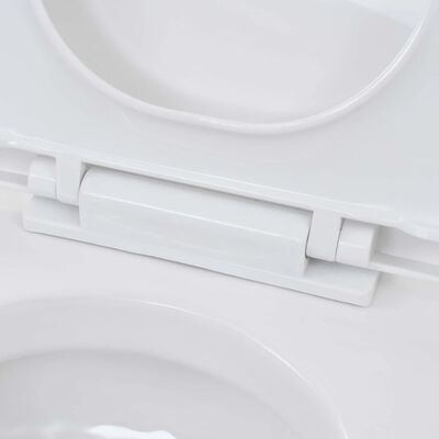 vidaXL Vas toaletă suspendat cu rezervor încastrat înalt, ceramică