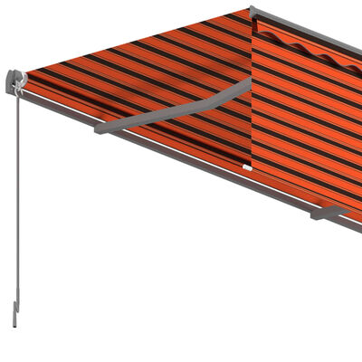 vidaXL Copertină retractabilă manual cu stor, portocaliu&maro, 6x3 m