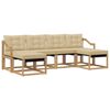 vidaXL Set de canapele de exterior cu pernă 6 pcs Alb și Bej