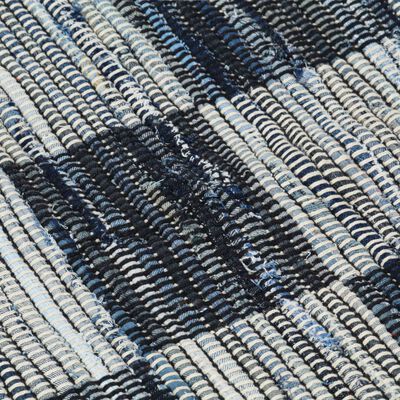 vidaXL Covor Chindi țesut manual, albastru, 120x170 cm, denim