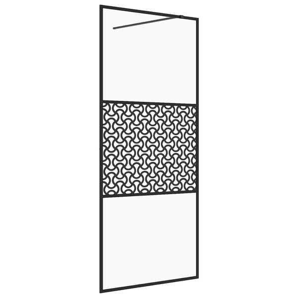 vidaXL Paravan de duș walk-in negru 115x195 cm sticlă ESG transparentă