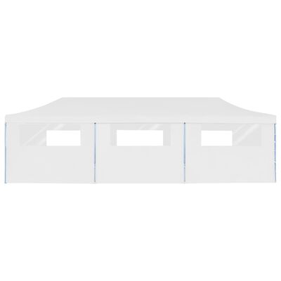 vidaXL Cort petrecere pliabil cu 8 pereți laterali, alb, 3 x 9 m