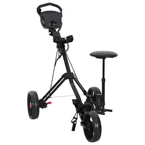 vidaXL Troler de golf cu scaun Manual Negru 95 x 69 x 114 cm Fier