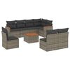 vidaXL Set canapele de grădină, 9 piese, cu perne, gri, poliratan