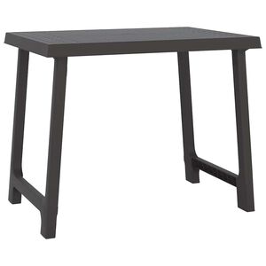 vidaXL Masă pentru camping, antracit, 79x56x64 cm, PP aspect lemn