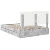 vidaXL Pat cu storage Gri din beton 140 x 190 cm Lemn compozit