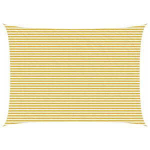 vidaXL P&acirc;nză de umbră 5 x 7 m HDPE Dreptunghiular Galben și alb