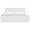 vidaXL Cadru de pat cu headboard Alb 200 x 200 cm Lemn compozit