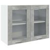 vidaXL Dulap de sticlă suspendat &ldquo;Lyon&rdquo; gri beton 80x31x60 cm