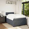 vidaXL Pat box spring cu saltea, gri &icirc;nchis, 120x200 cm, catifea