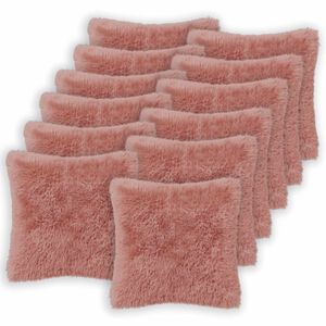 vidaXL Husă pentru pernă 12 buc. HEERLEN Roz 40 x 40 cm Fleece PV