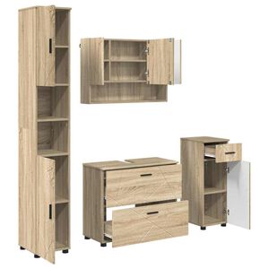 vidaXL Set de mobilier pentru baie 4 buc. Stejar Sonoma