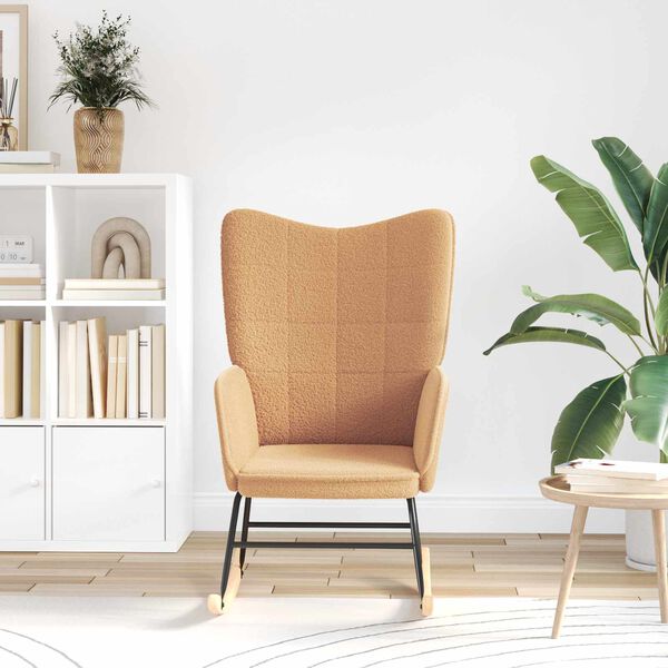 vidaXL Scaun balansoar Bej Țesătura Sherpa