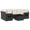 vidaXL Set canapele de grădină cu perne, 7 piese, negru, poliratan