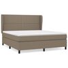 vidaXL Pat continental cu saltea, gri taupe, 180x200 cm, textil