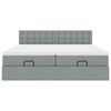 vidaXL Cadru de pat otoman cu saltele Gri deschis 160x200cm Material