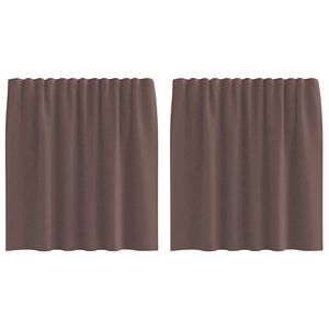 vidaXL Perdele Voile cu buzunare pentru bare 2 buc Maro