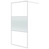 vidaXL Perete de duș walk-in, alb, 100x195 cm, sticlă ESG transparentă