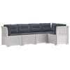 vidaXL Sofa de grădină cu 5 locuri cu perne aspect rattan PP Alb