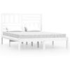 vidaXL Cadru pat, alb, 140x190 cm, lemn masiv de pin