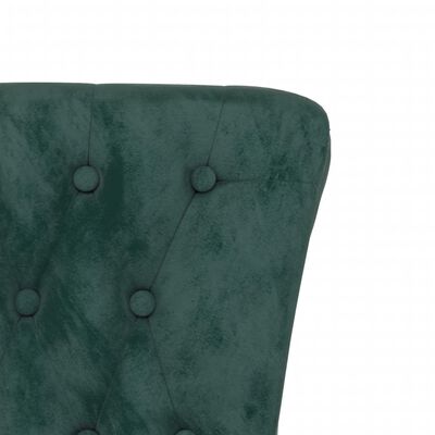 vidaXL Fotoliu cu spătar înalt verde închis catifea design cu nasturi