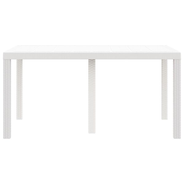 vidaXL Masă de grădină pentru dining Alb 150 x 100 x 73 cm poliratan