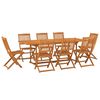 vidaXL Set mobilier de grădină 9 piese 220x90x75 cm, lemn masiv acacia