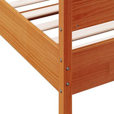 vidaXL Cadru de pat cu tăblie, maro ceruit, 100x200 cm, lemn masiv pin