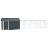 vidaXL Cușcă pentru păsări Antracit 619 x 111 x 142 cm Oțel Galvanizat