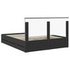 vidaXL Cadru de pat cu headboard Negru 160 x 200 cm Lemn Ingineresc