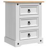 vidaXL Noptieră cu sertar Corona Alb 53 x 39 x 66 cm Lemn de pin masiv