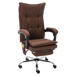 vidaXL Scaun de birou cu masaj, maro, material textil
