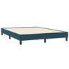 vidaXL Pat box spring cu saltea, albastru &icirc;nchis, 160x210 cm, catifea