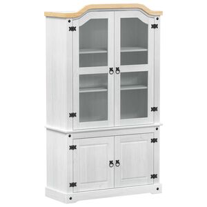 vidaXL Dulap de Expunere Alb 103.5 x 42 x 180 cm Lemn de pin masiv