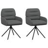 vidaXL Scaune de dining rotative 2 buc. Piele artificială Gri