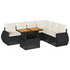vidaXL Set canapele de grădină cu perne, 7 piese, negru, poliratan