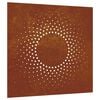 vidaXL Decor perete de grădină 55x55 cm design soare oțel Corten